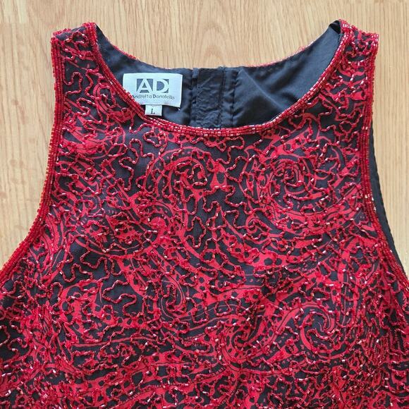 Andretta Donatello Vintage 90s Y2K Silk Beaded Top L Fairy Grunge Whimsigoth - Picture 2 of 11